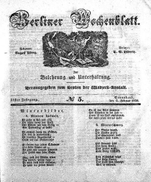 No. 5, Sonnabend, den 2. Februar 1839.