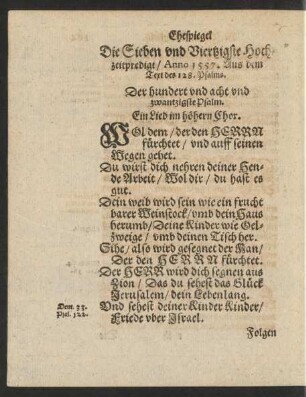 Die Sieben und Viertzigste Hochzeitpredigt/ ...