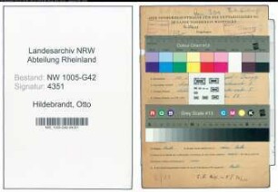 Entnazifizierung Otto Hildebrandt , geb. 14.11.1897 (Maurer)