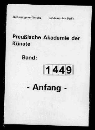 Einsetzung eines Direktors und Vizedirektors für die Akademie der bildenden Künste und mechanischen Wissenschaften