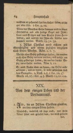 XIX. Von dem ewigen Leben und der Verdammniß.