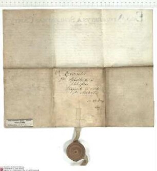 Adalbert von Schleifras, Konventuale von Fulda, bekundet, dass ihm Placidus [von Droste], Abt von Fulda, die Propstei Michaelsberg übertragen und ...