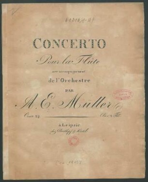 Concerto Pour la Flûte avec accompagnement de l'Orchestre : Oeuv. 24