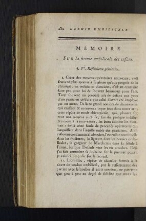 Mémoire sur la hernie ombilicale des enfans.