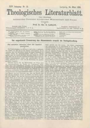 137-139 Die neuesten Arbeiten über die Apostelgeschichte