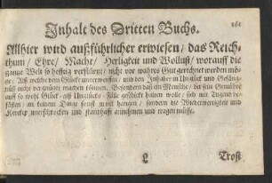 Inhalt des Dritten Buchs.