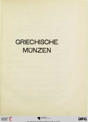 Griechische Münzen (Nr. 1-203)