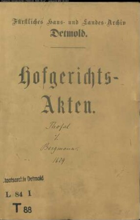 Thofal, Johann gegen Dr. Johann Bergmanns Kinder Vormunde - Schuldforderung