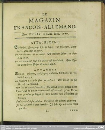 Nro. XXXIV. le XVIII. Dec. 1777