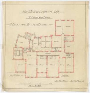 Wohn- und Geschäftshaus Kurfürstendamm 69, Berlin-Charlottenburg: Grundriss 4. Obergeschoss 1:100