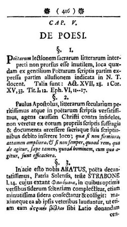 Cap. V. De Poesi.