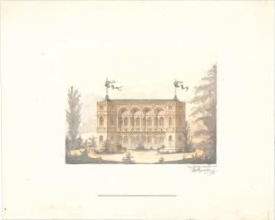 Reiffenstuel, Michael; Villa, Landhaus mit Pavillon - Aufriss