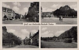 Postkartenalbum mit Motiven von Durlach. "Gruß aus Karlsruhe-Durlach/Baden. Am Bahnhof"