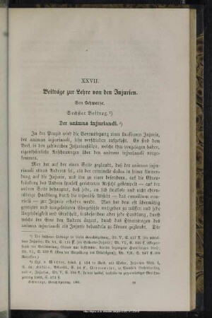 XXVII. Beiträge zur Lehre von den Injurien