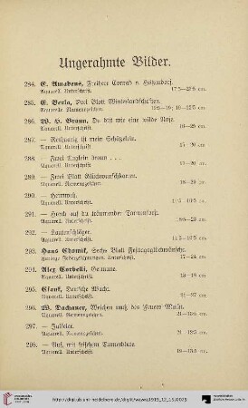 Ungerahmte Bilder (Nr. 284-604)