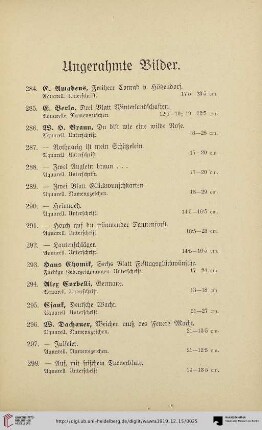 Ungerahmte Bilder (Nr. 284-604)