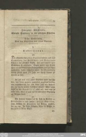 Zweyter Abschnitt. Specielle Einleitung in die biblischen Schriften.