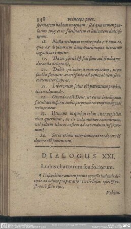 Dialogus XXI. Ludus chartarum seu foliorum