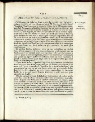Mémoire sur les Surfaces élastiques