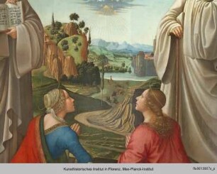 Christus in der Glorie mit den Heiligen Benedikt, Romuald, Attinea und Greciniana und dem Stifter Abt Giusto Bonvinci