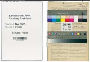 Entnazifizierung Franz Schulze , geb. 26.04.1896 (Kaufmann)