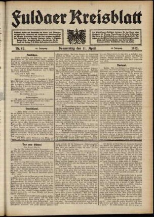 Ausgabe vom Donnerstag, den 11. April 1912.