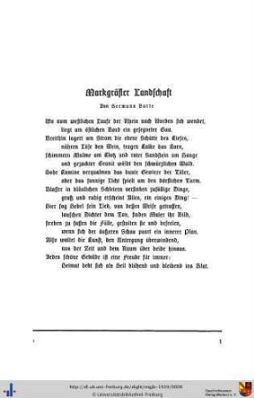Markgräfler Landschaft (Gedicht)