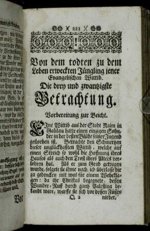 Die drey und zwantzigste Betrachtung. - Die vier und zwantzigste Betrachtung.
