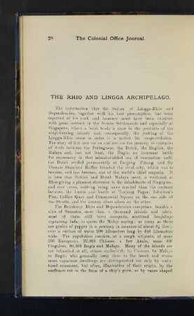 The Rhio and Lingga Archipelago
