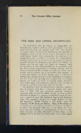 The Rhio and Lingga Archipelago