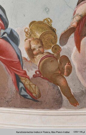 Tugenden und Laster : Amabilità, Richezza, Nobiltà und Giustizia begleitet von Virtù, Fama und Putti