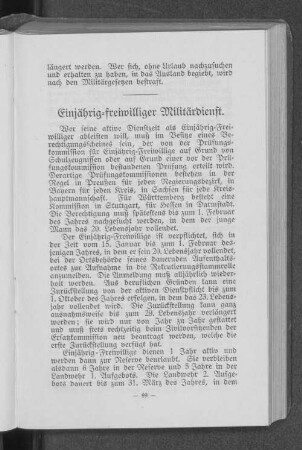 Einjährig-freiwilliger Militärdienst.