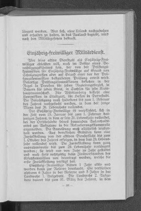 Einjährig-freiwilliger Militärdienst.