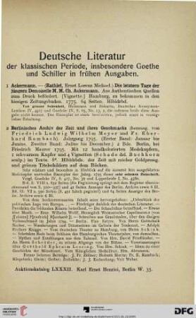 Deutsche Literatur (Nr. 1-136)