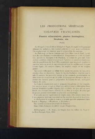 Les Productions Végétales Des Colonies Francaises.