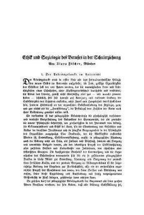 Ethik und Soziologie die Berufes in der Schulerziehung