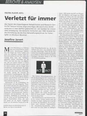 Folter, Flucht, Asyl: Verletzt für immer