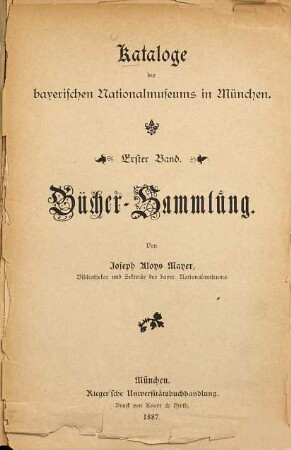 Katalog der Bücher-Sammlung