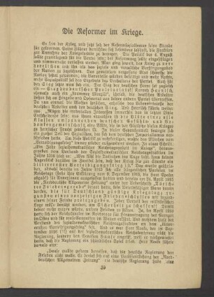 Die Reformer im Kriege