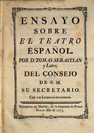 Ensayo sobre el Teatro Español