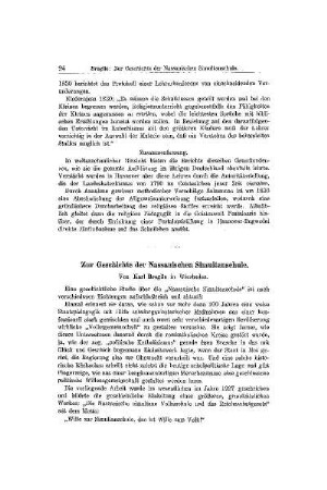 Zur Geschichte der Nassauischen Simultanschule