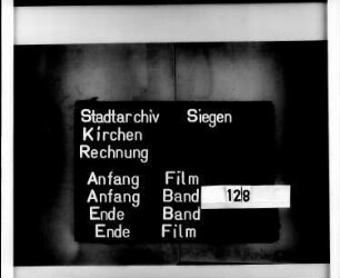 Kirchenrechnung der Stadt Siegen der Kirchmeister Johan Henrich Klinckspor
