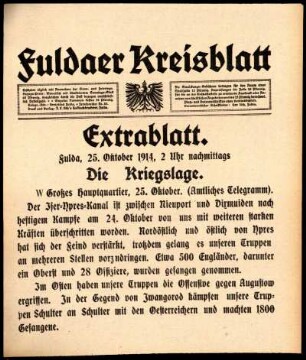 Ausgabe vom Sonntag, den 25. Oktober 1914.