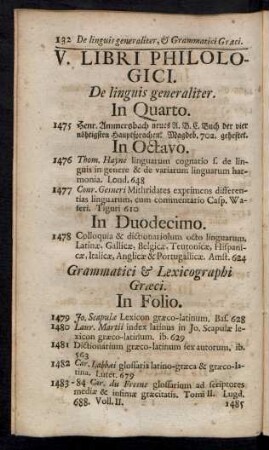V. Libri Philologici.