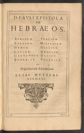 D. Pauli Epistola Ad Hebraeos ...