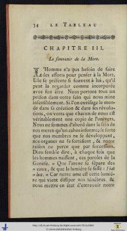 Chap. III. Le souvenir de la Mort.
