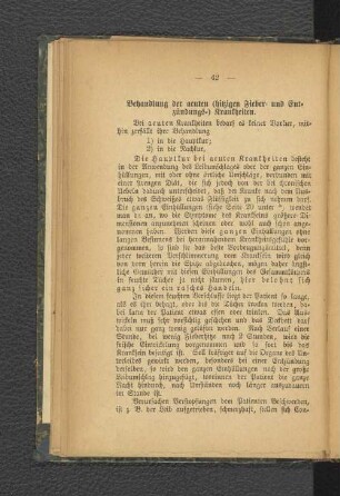 Behandlung der acuten...Krankheiten.