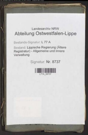 Wege(Chaussee)gelderhebung auf den Landstraßen (Chausseen) in den Ämtern Brake und Barntrup, Bd. 2