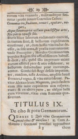 Titulus IX. De cibo & potu Germanorum