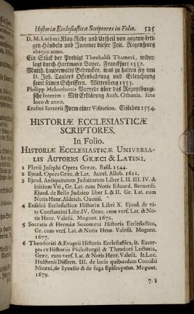 Historiæ Ecclesiasticæ Scriptores.